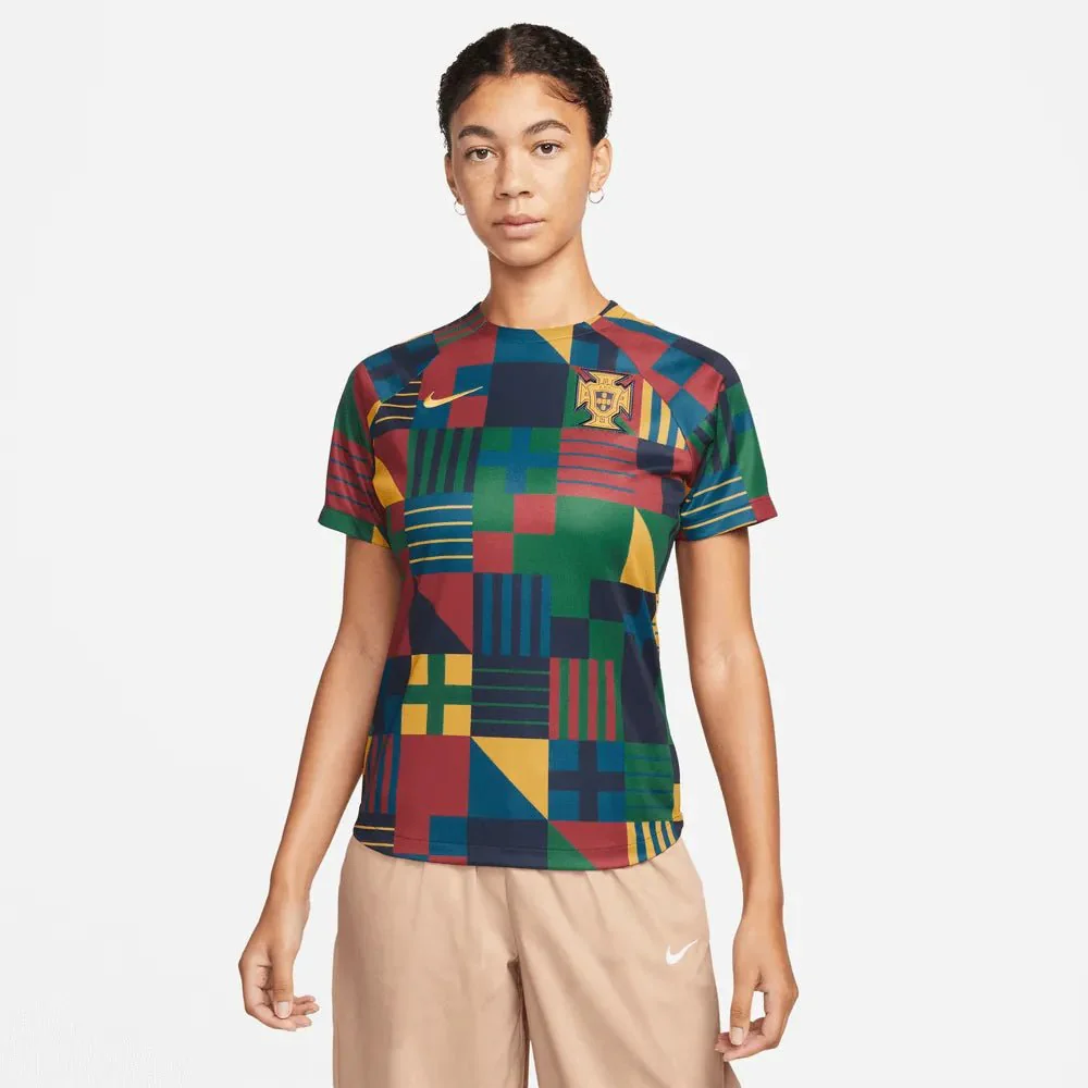Nike 2022-23 Portugal Women's Pre-Match Jersey - Obsidian-Gold Dart