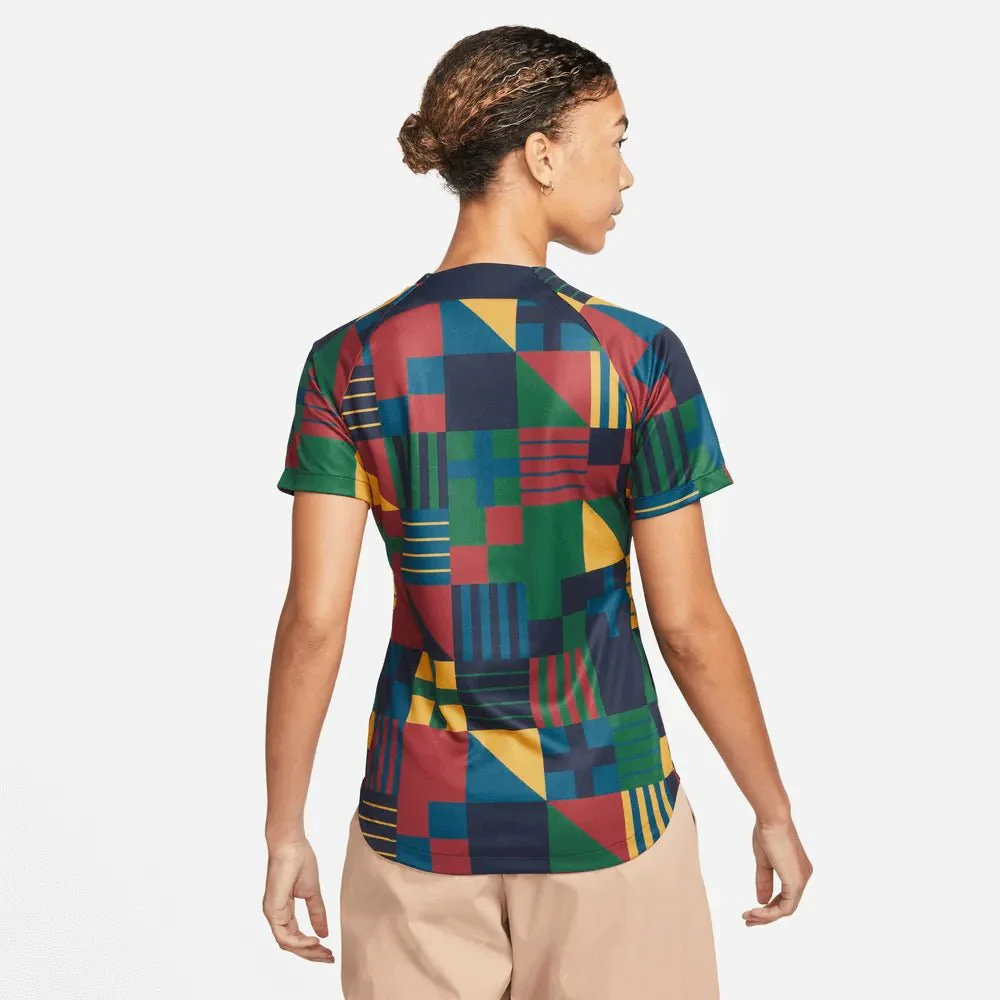 Nike 2022-23 Portugal Women's Pre-Match Jersey - Obsidian-Gold Dart - Image 2