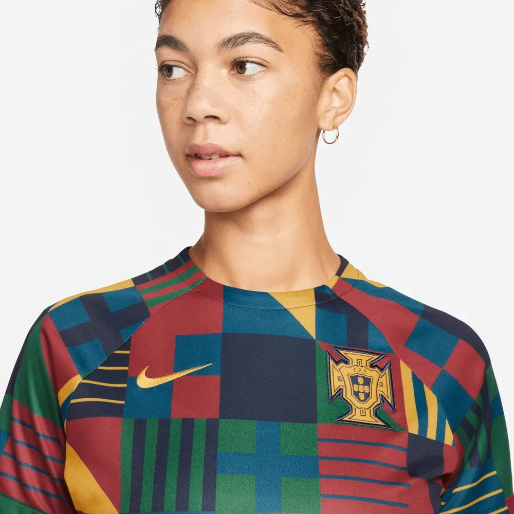 Nike 2022-23 Portugal Women's Pre-Match Jersey - Obsidian-Gold Dart - Image 3