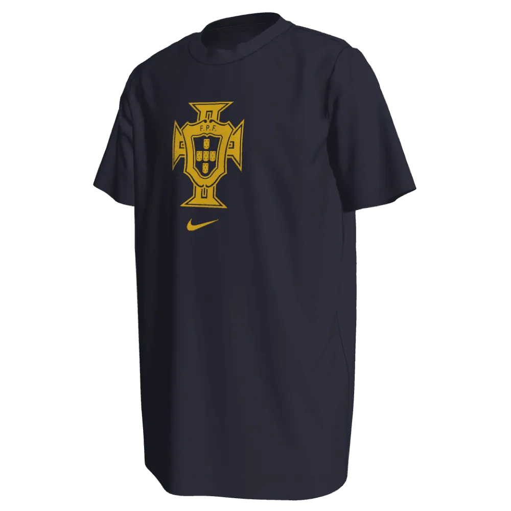 Nike 2022-23 Portugal Youth WC Crest Tee - Navy Blue
