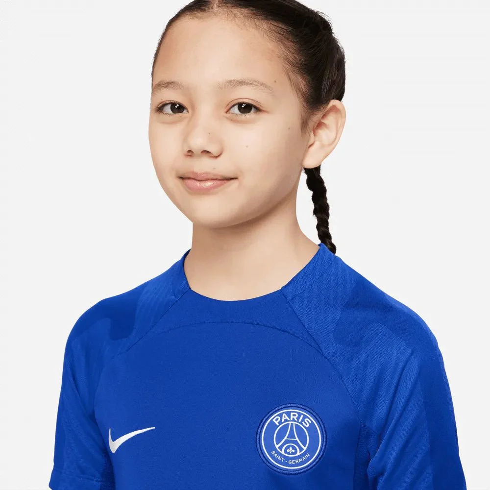 Nike 2022-23 PSG DF Strike SS Youth Top Blue - Image 3