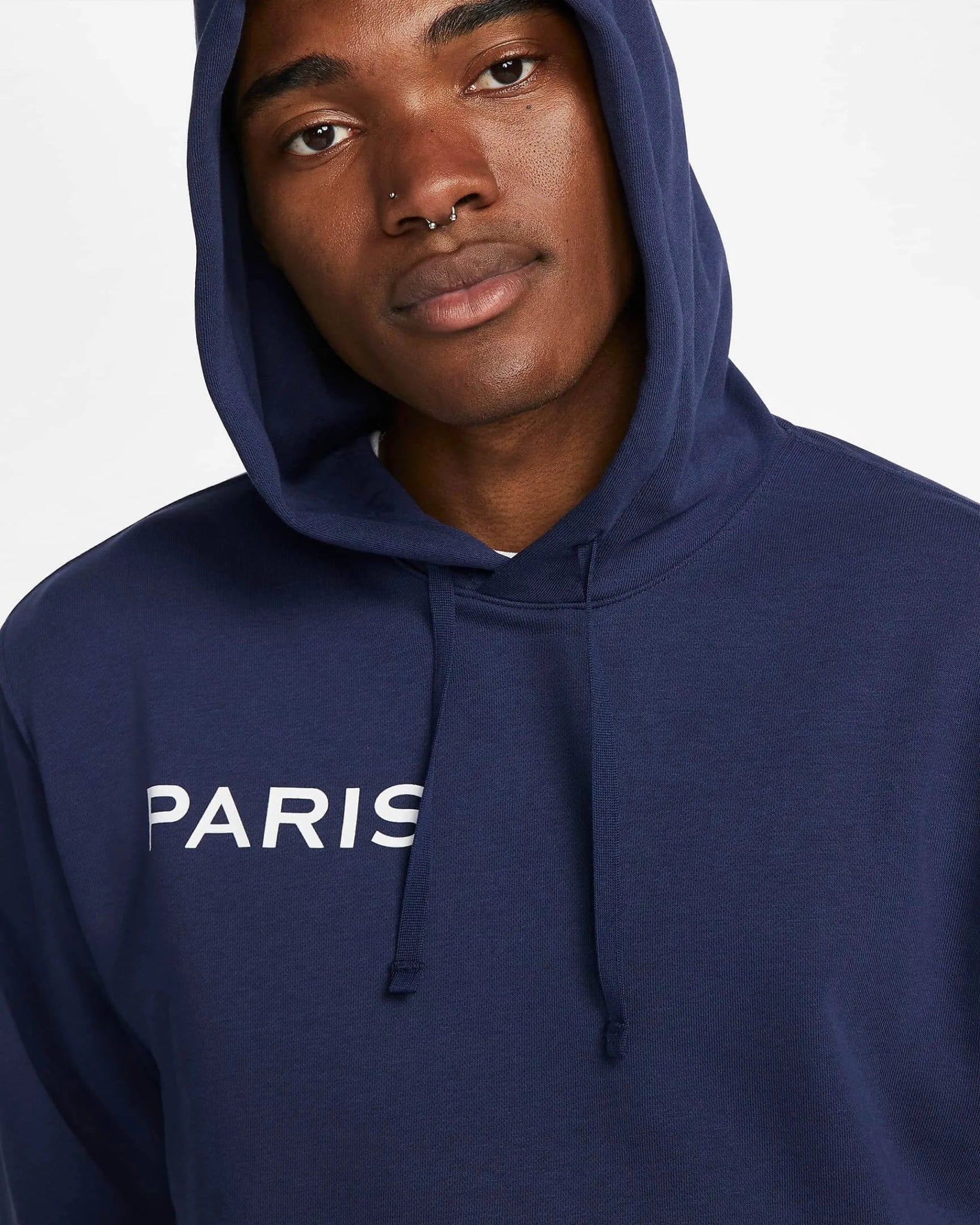 Nike 2022-23 PSG GFA Fleece Hoodie - Midnight Navy-White - Image 3