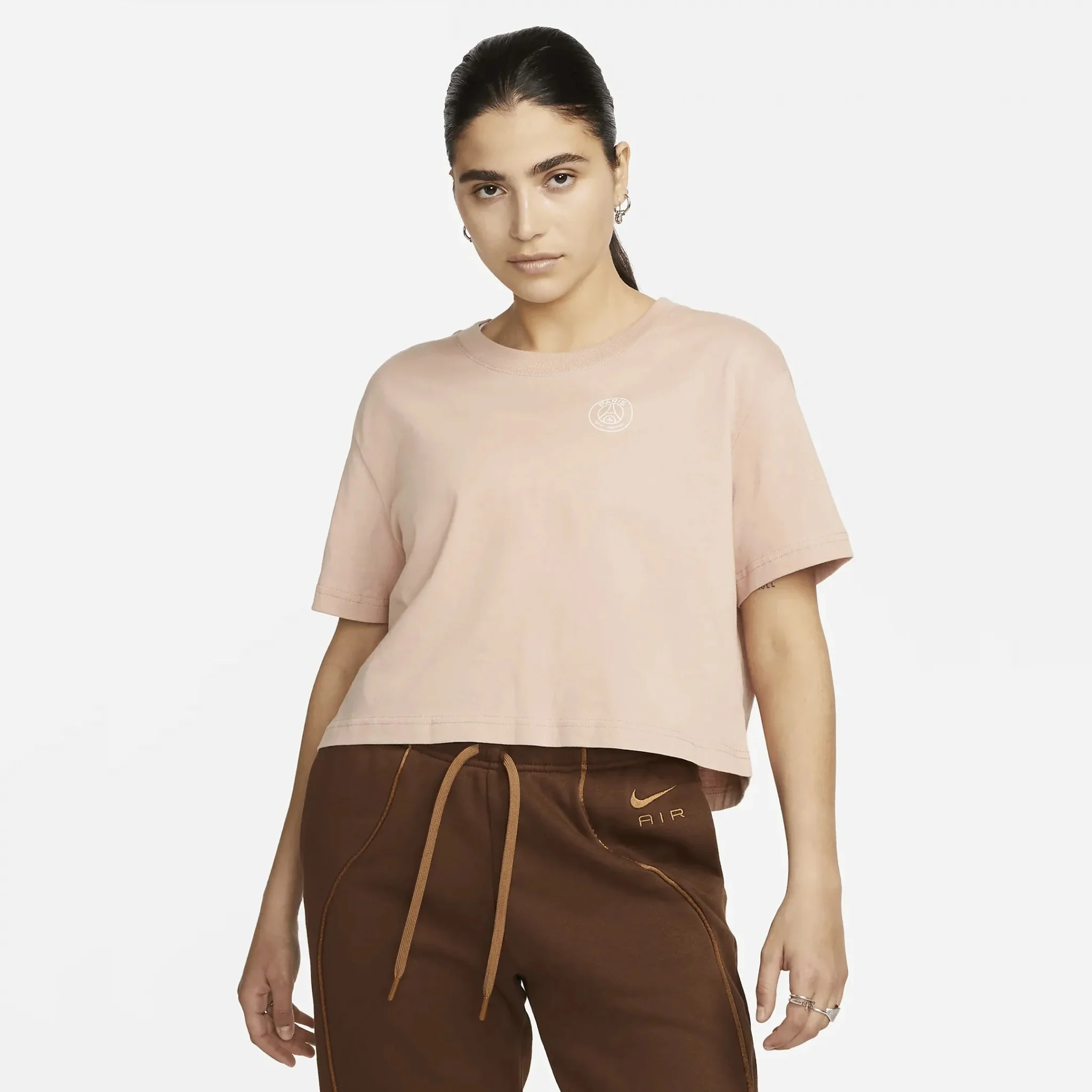 Nike 2022-23 PSG Women's Cropped Tee - Rose Whisper
