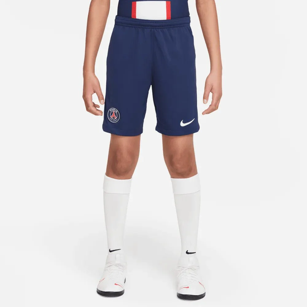 Nike 2022-23 PSG Youth Stadium Home Shorts - Navy-White