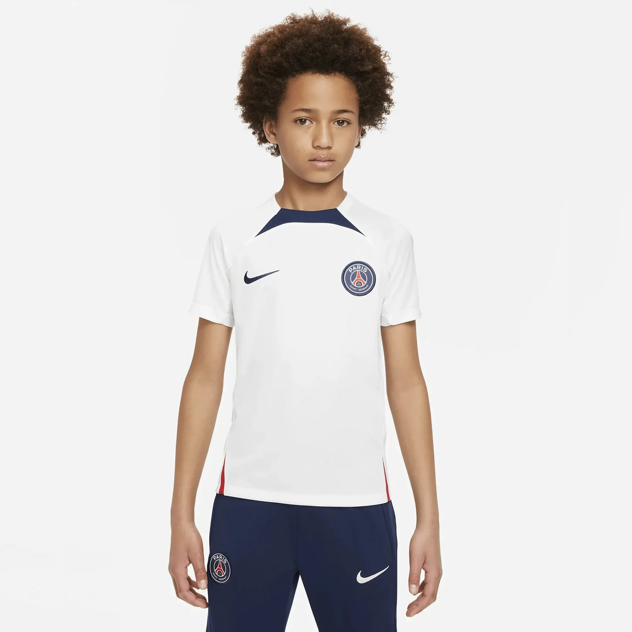 Nike 2022-23 PSG Youth Strike Top - White-Navy