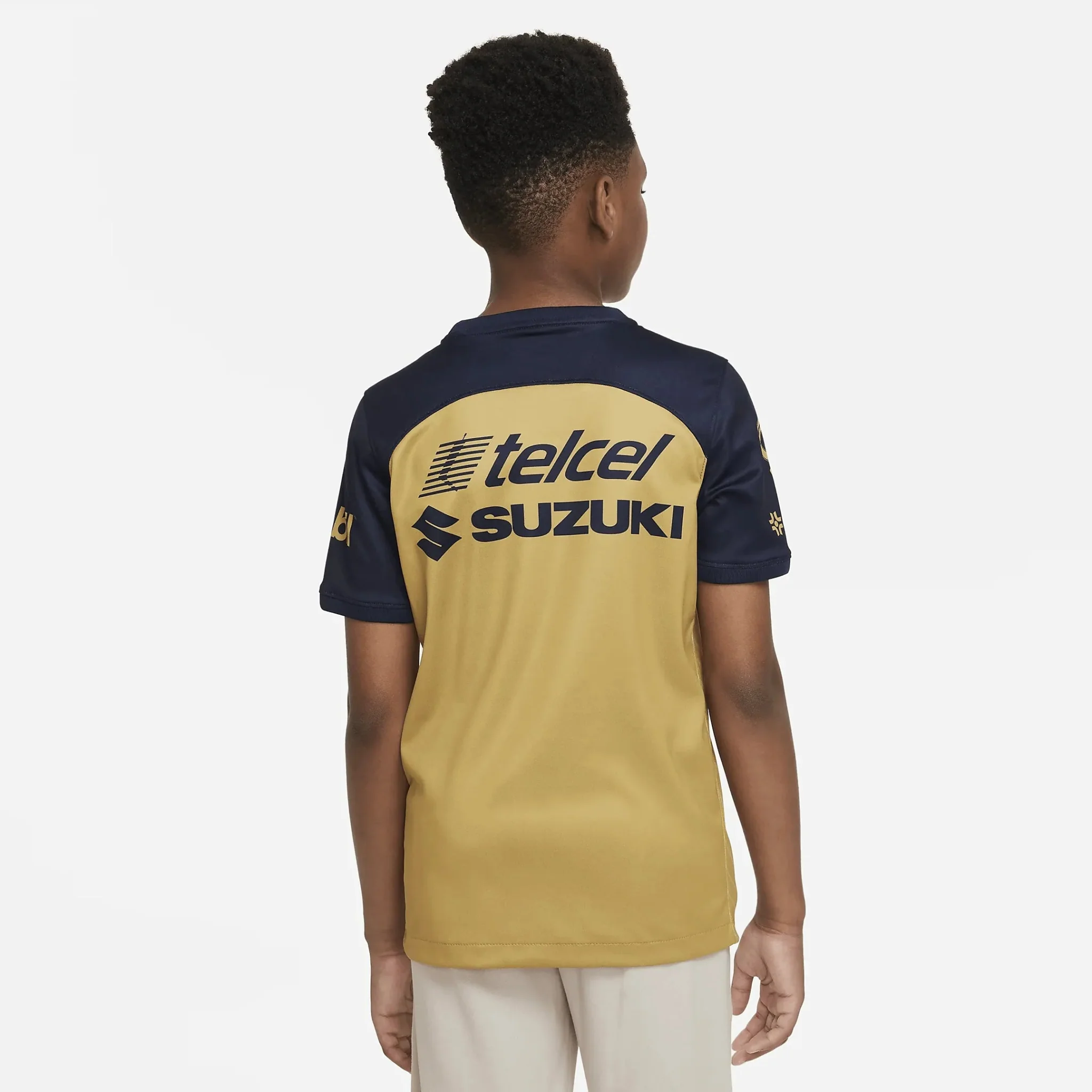 Nike 2022-23 Pumas Youth Away Jersey - Gold-Obsidian - Image 2