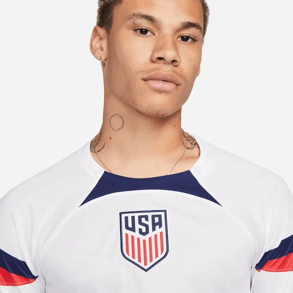 Nike 2022-23 USMNT Home Long Sleeve Jersey White-Loyal Blue - Image 3