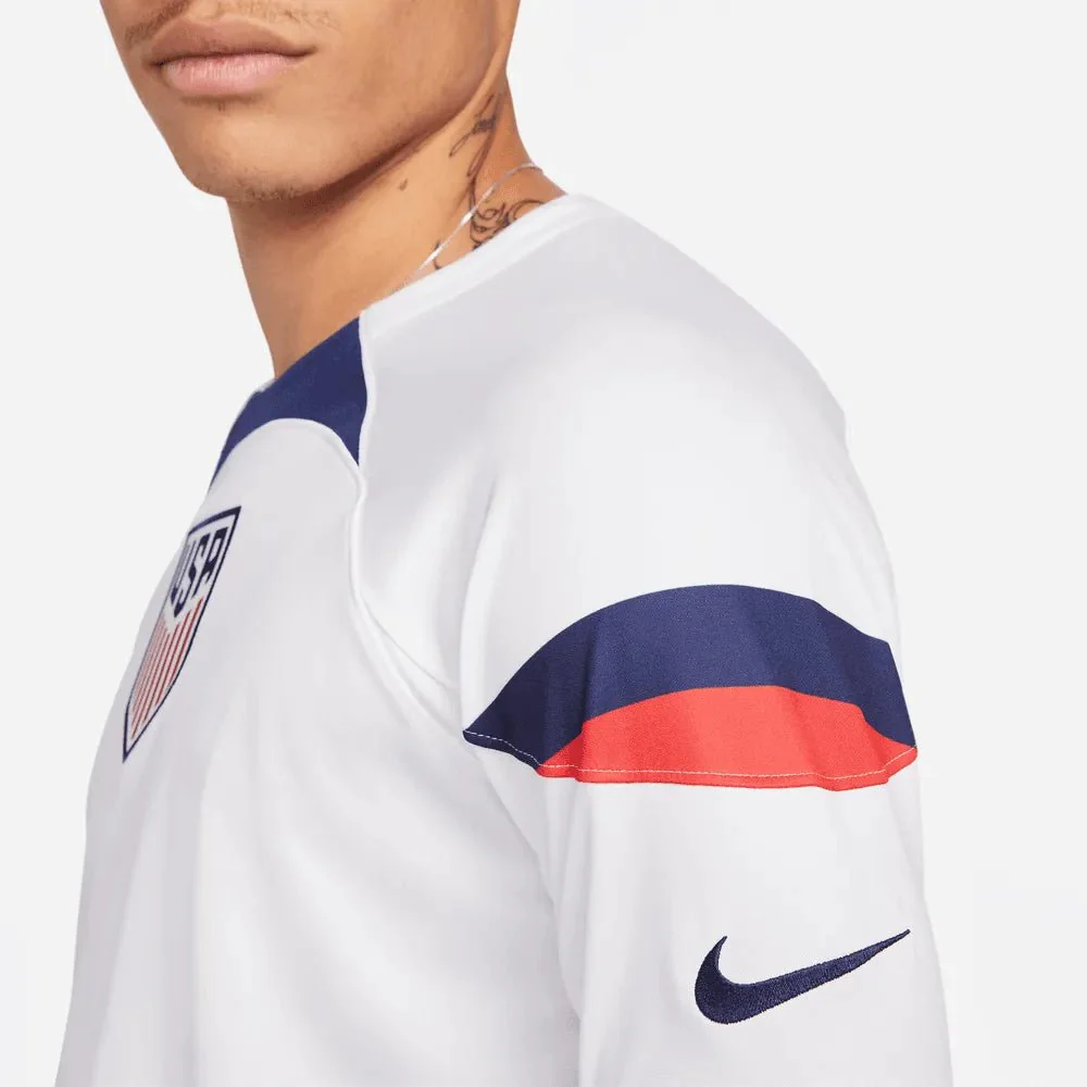 Nike 2022-23 USMNT Home Long Sleeve Jersey White-Loyal Blue - Image 4