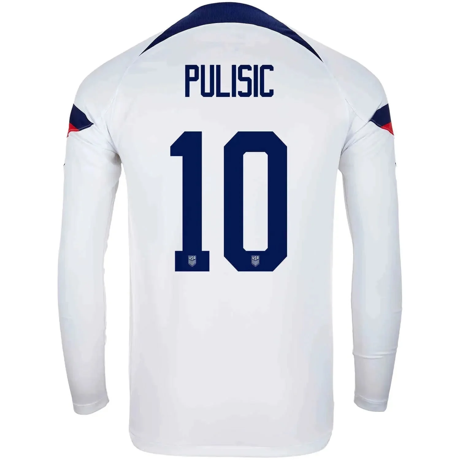 Nike 2022-23 USMNT Home Long Sleeve Jersey White-Loyal Blue - Image 7