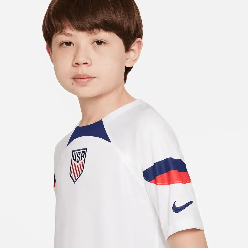 Nike 2022-23 USMNT Home Youth Jersey White-Loyal Blue - Image 5