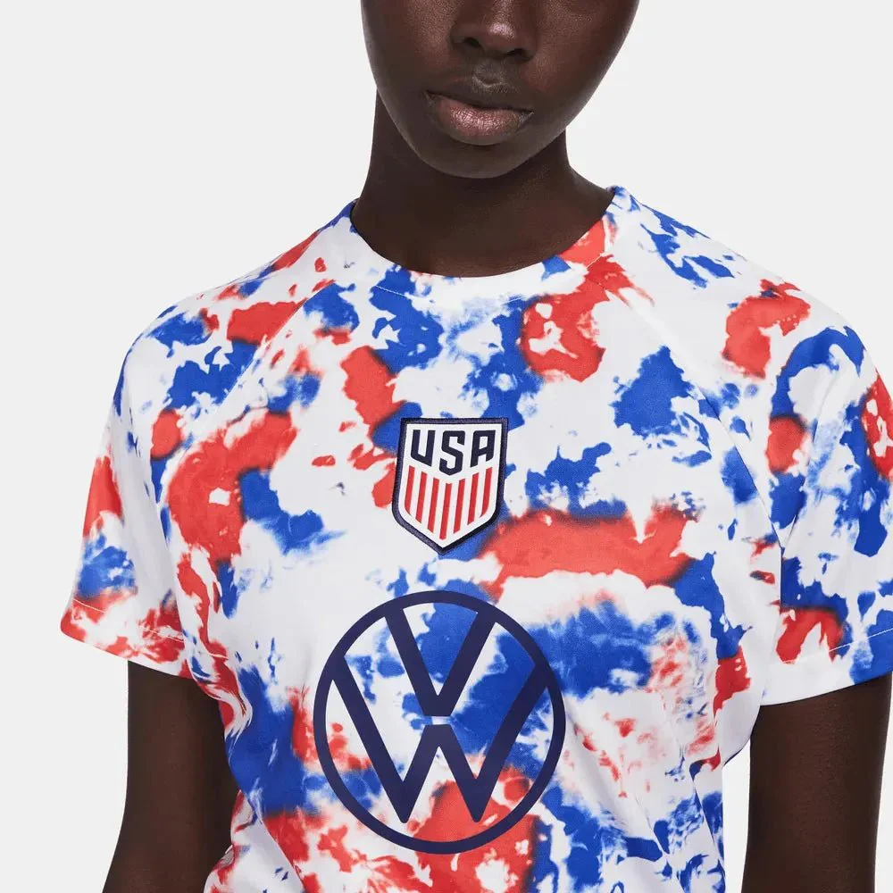 Nike 2022-23 USMNT Women's Pre-Match Jersey - White-Blue-Red - Image 3