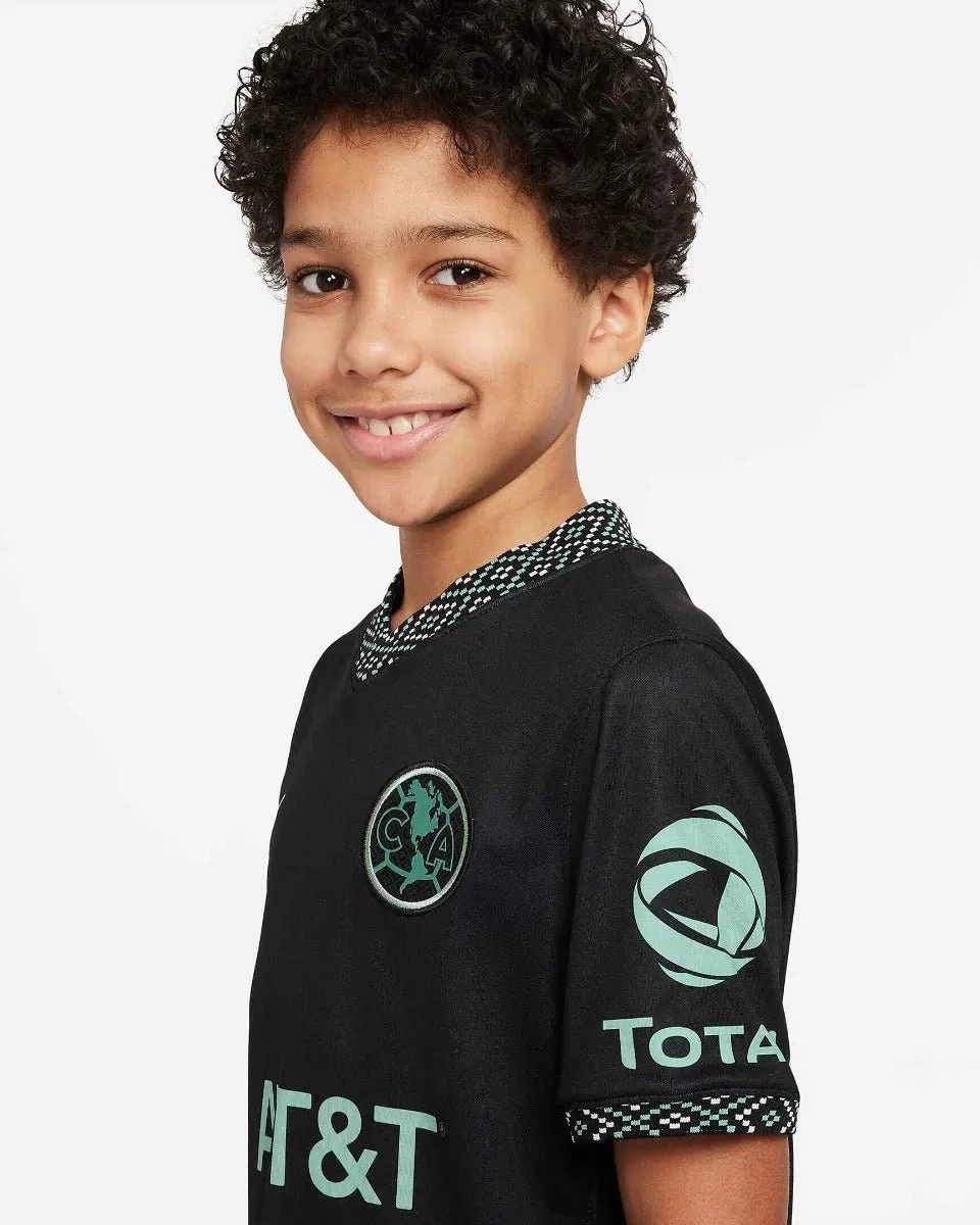 Nike 2022 Club America Youth Third Jersey - Black-Healing Jade - Image 3