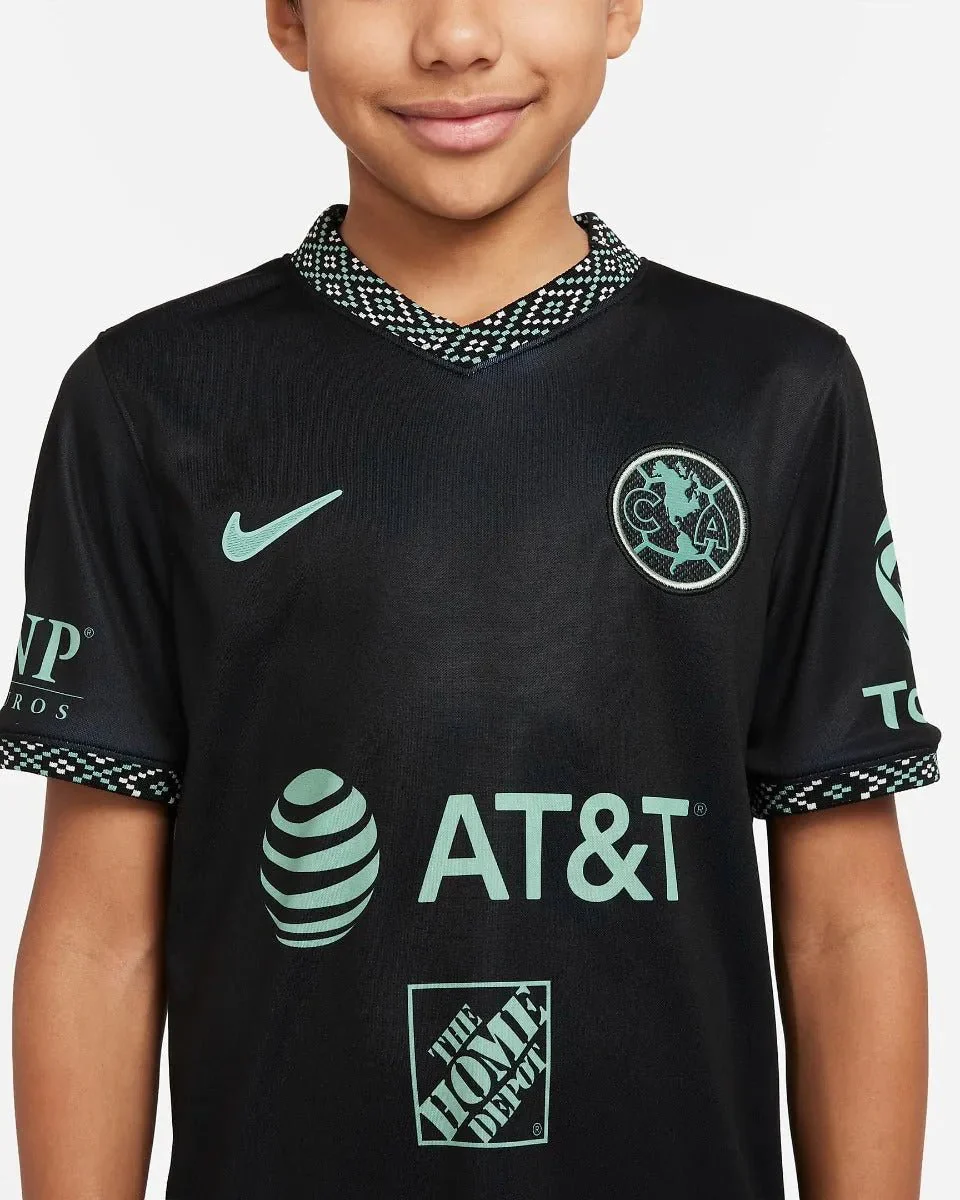 Nike 2022 Club America Youth Third Jersey - Black-Healing Jade - Image 4