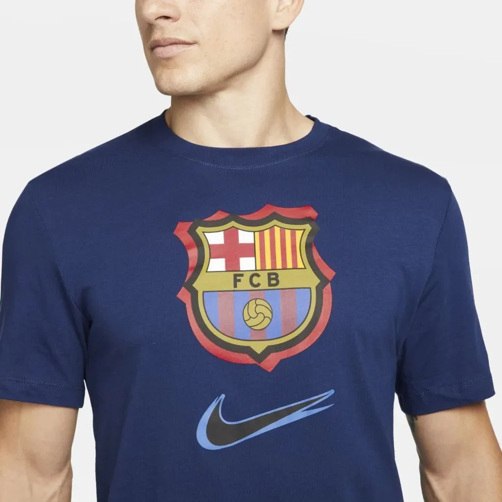 Nike 2022 FC Barcelona Crest 92Trap Tee - Blue Void - Image 3