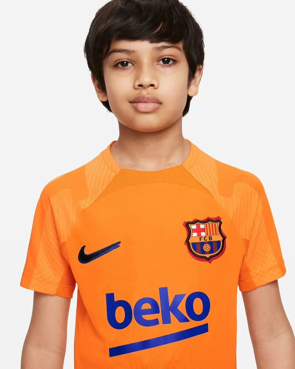 Nike 2022 FC Barcelona Youth SS Strike Top - Vivid Orange - Image 4