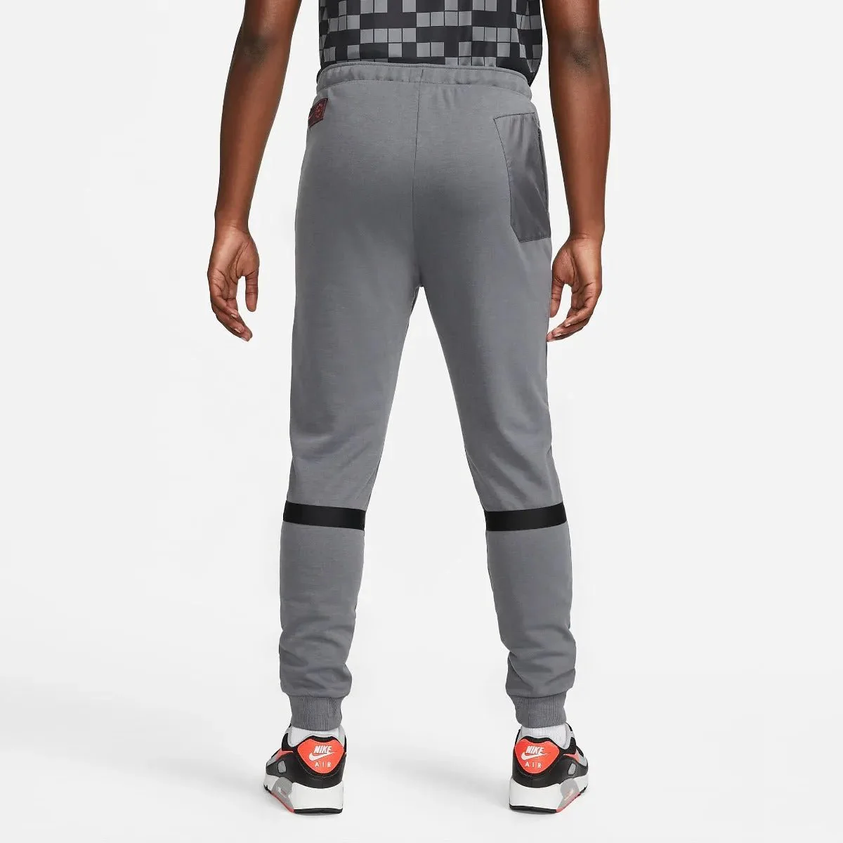 Nike 2022 PSG DF Fleece Travel Pants - Grey-Black-Red - Image 2