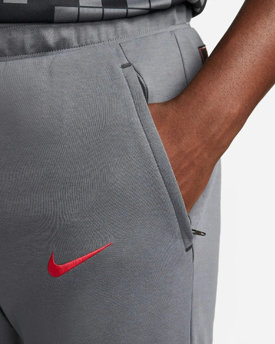 Nike 2022 PSG DF Fleece Travel Pants - Grey-Black-Red - Image 3