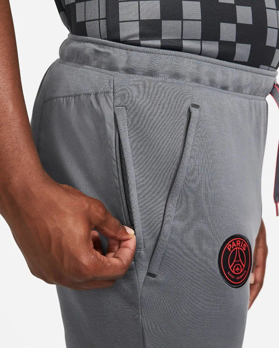 Nike 2022 PSG DF Fleece Travel Pants - Grey-Black-Red - Image 5