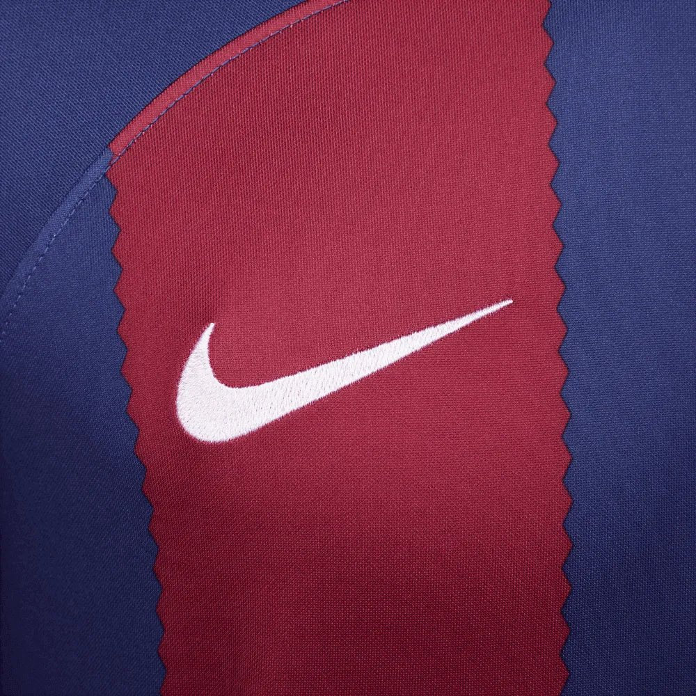 Nike 2023-24 Barcelona Men's Stadium Home Long Sleeve Jersey - Image 4