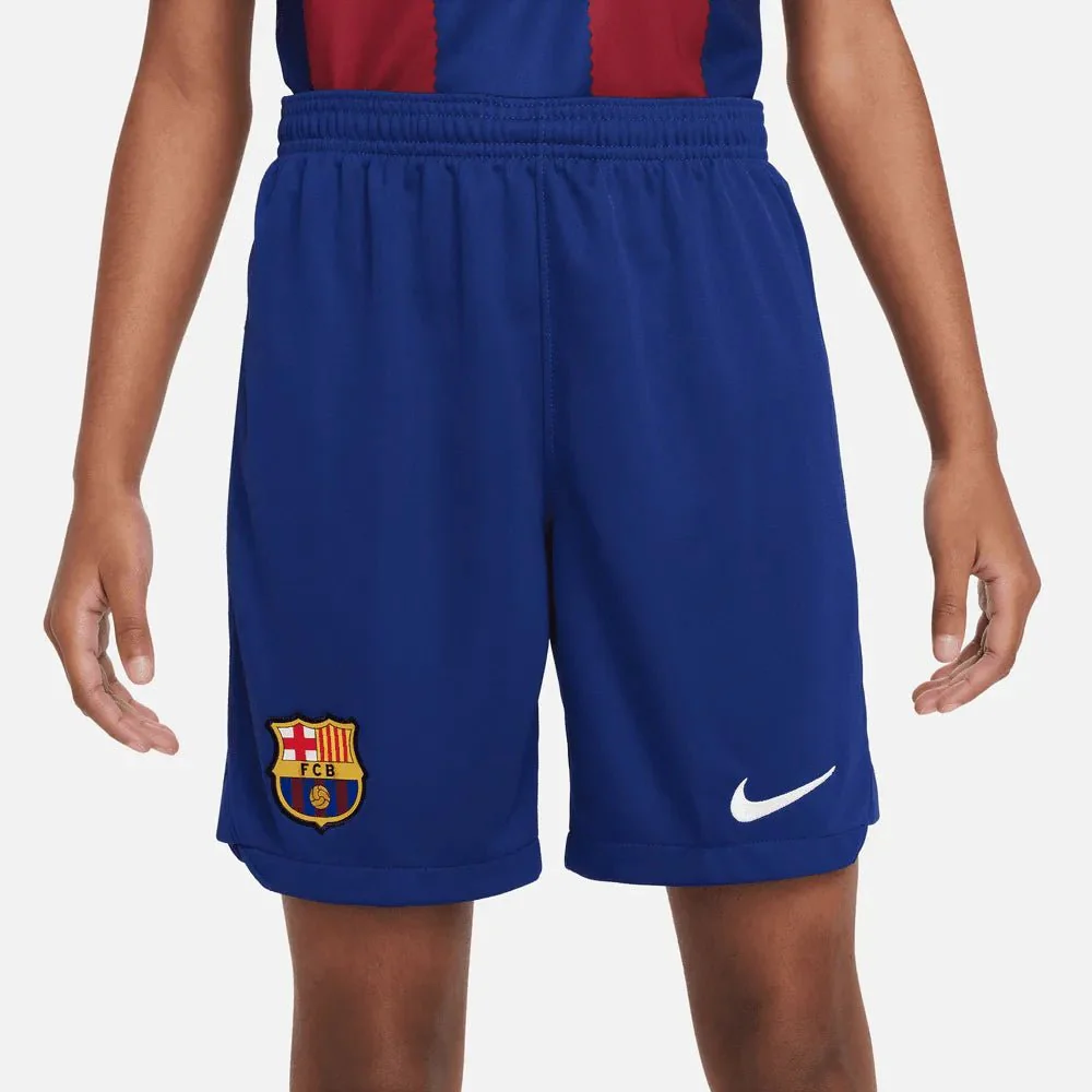 Nike 2023-24 Barcelona Youth Home Shorts - Image 2