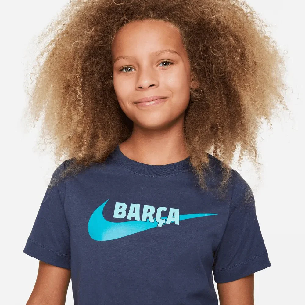 Nike 2023-24 Barcelona Youth Swoosh Tee - Image 3