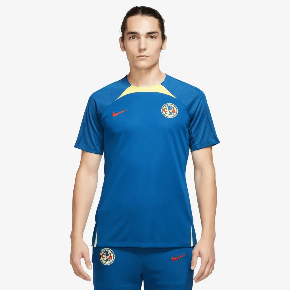 Nike 2023-24 Club America Academy Pro Drill Top - Blue-Yellow