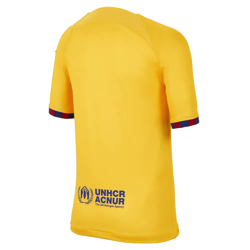 Nike 2023 Fourth Barcelona Youth Jersey- Yellow-Red - Image 2
