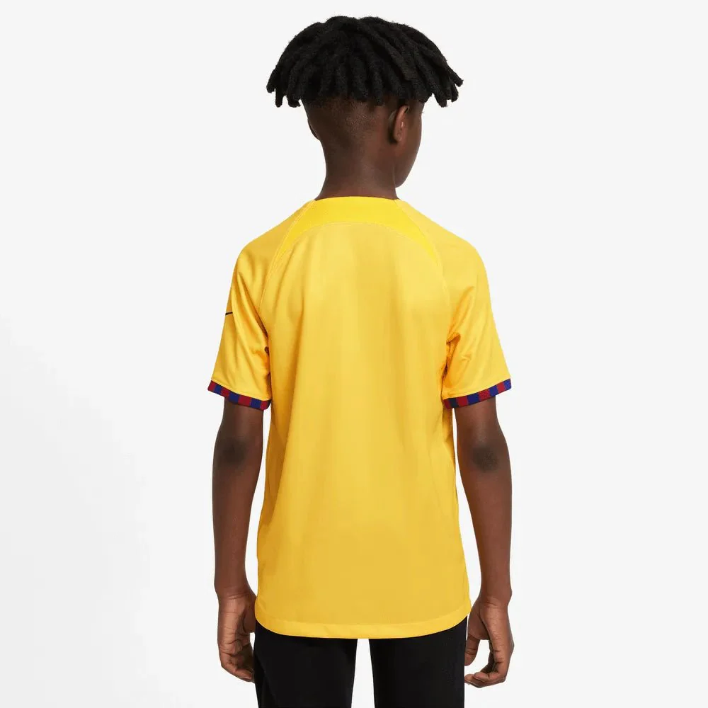 Nike 2023 Fourth Barcelona Youth Jersey- Yellow-Red - Image 4