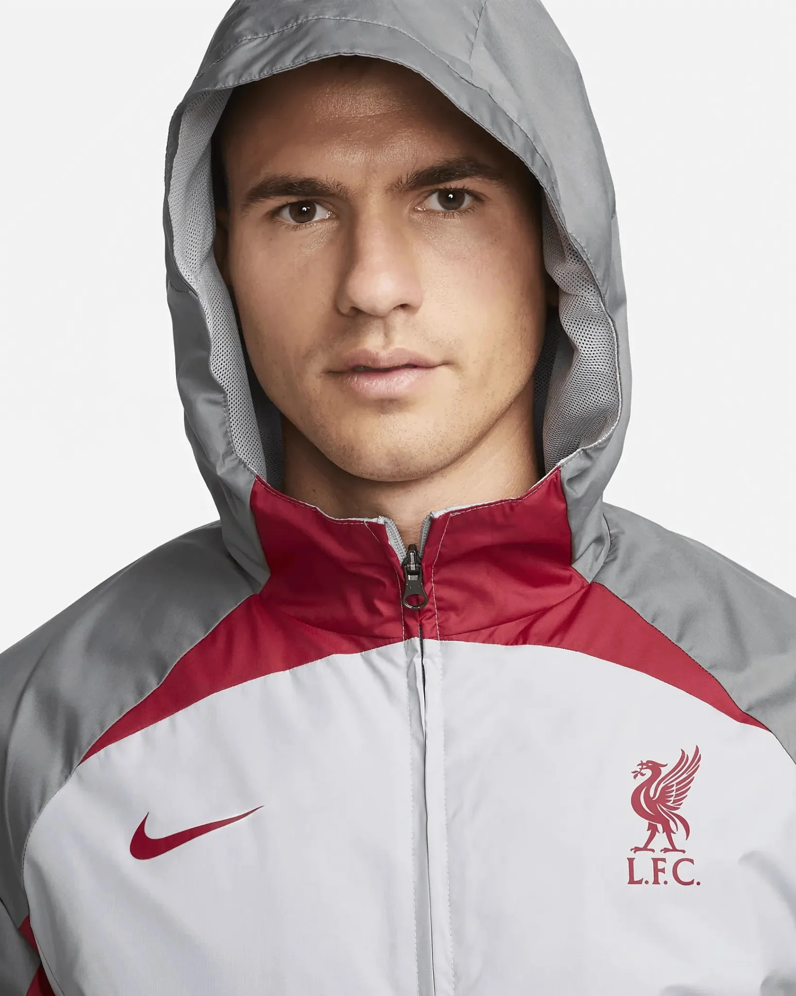 Nike 2023-24 Liverpool FC AWF Jacket - Grey-Red - Image 3