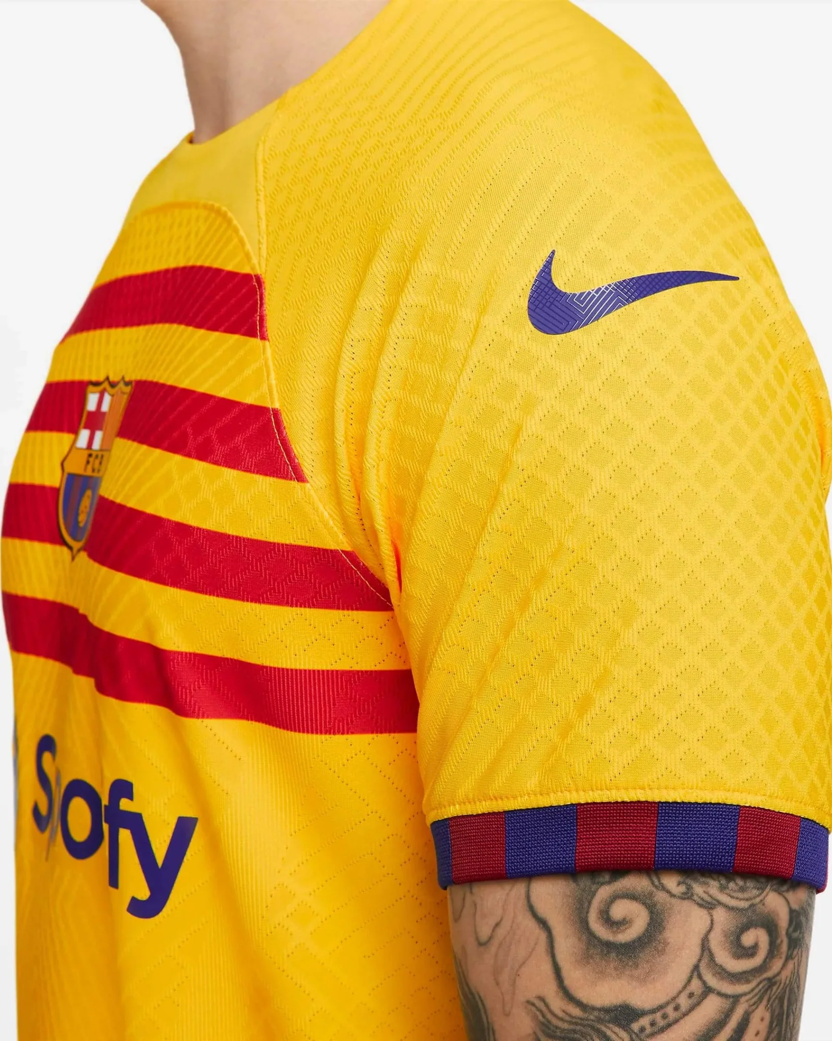 Nike 2023 FC Barcelona Authentic Fourth Jersey - Yellow-Red - Image 3