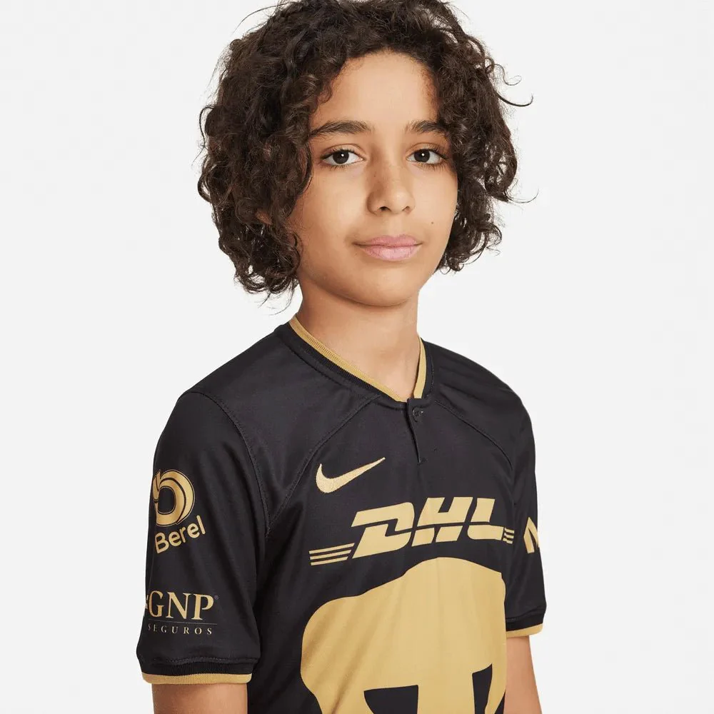 Nike 2023 Pumas Kids Third Jersey - Black - Gold - Image 3