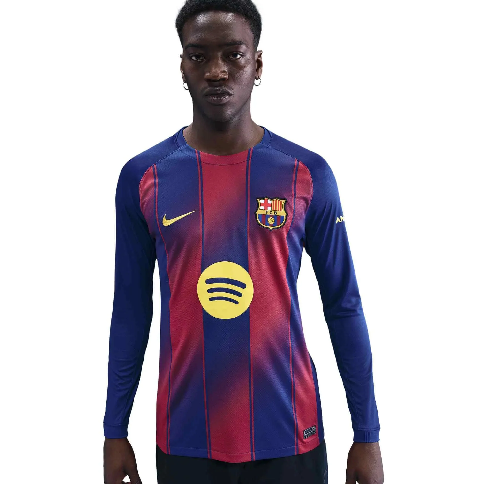 Nike 2025-26 Barcelona Men's Stadium Home Long-Sleeve Soccer Jersey - Image 3