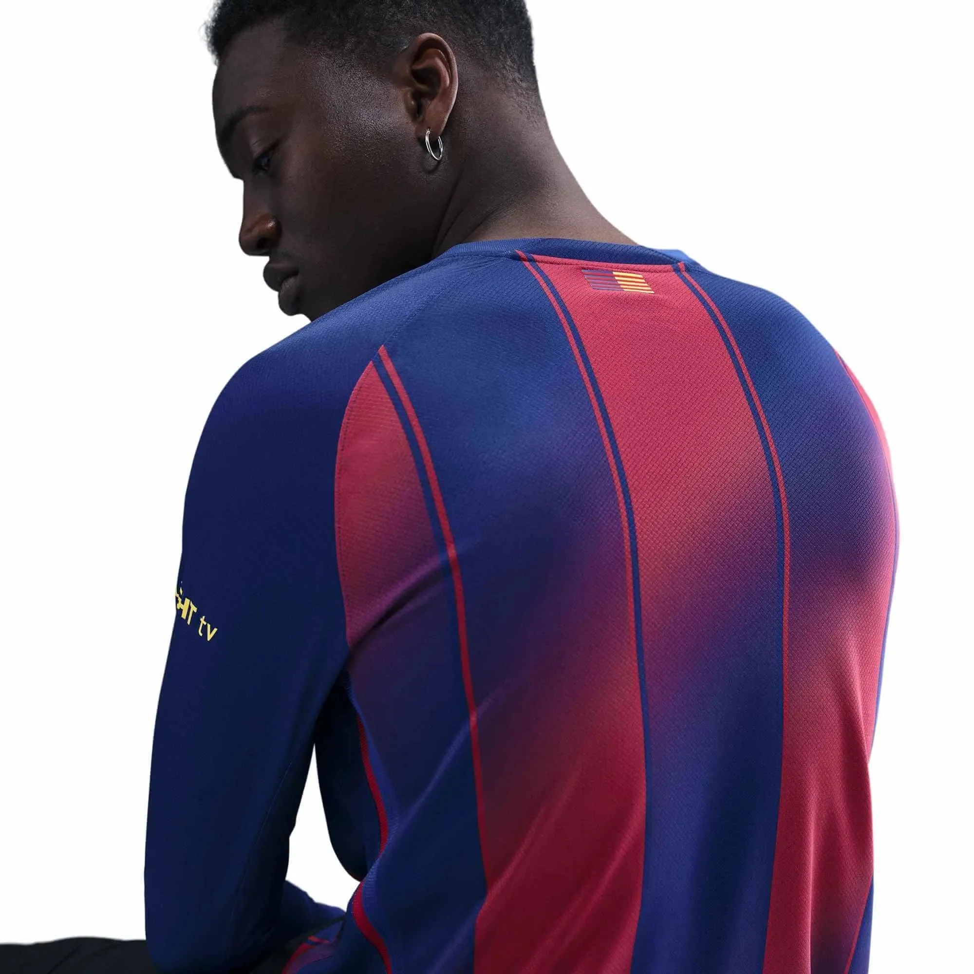 Nike 2025-26 Barcelona Men's Stadium Home Long-Sleeve Soccer Jersey - Image 5