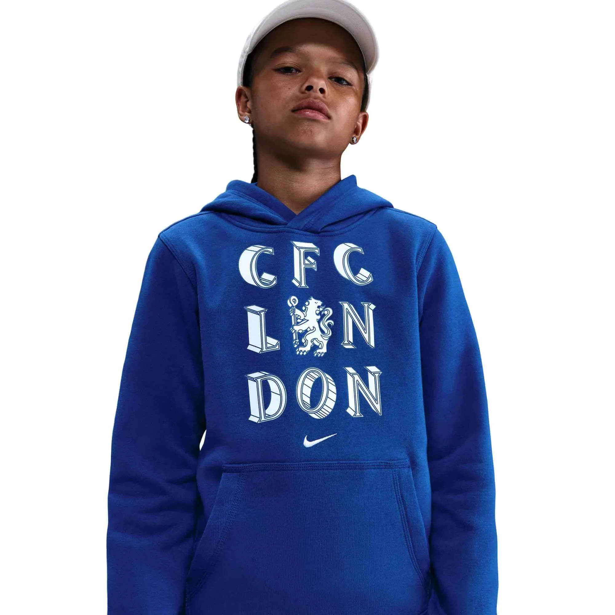 Nike 2025-26 Chelsea Youth Club Pullover Hoodie - Image 3