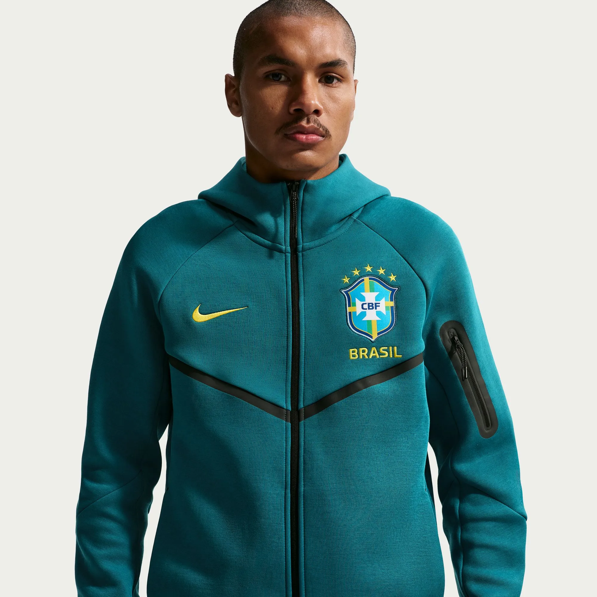 Nike 2026 Brazil Men's Full-Zip Tech Fleece Hoodie - Image 3