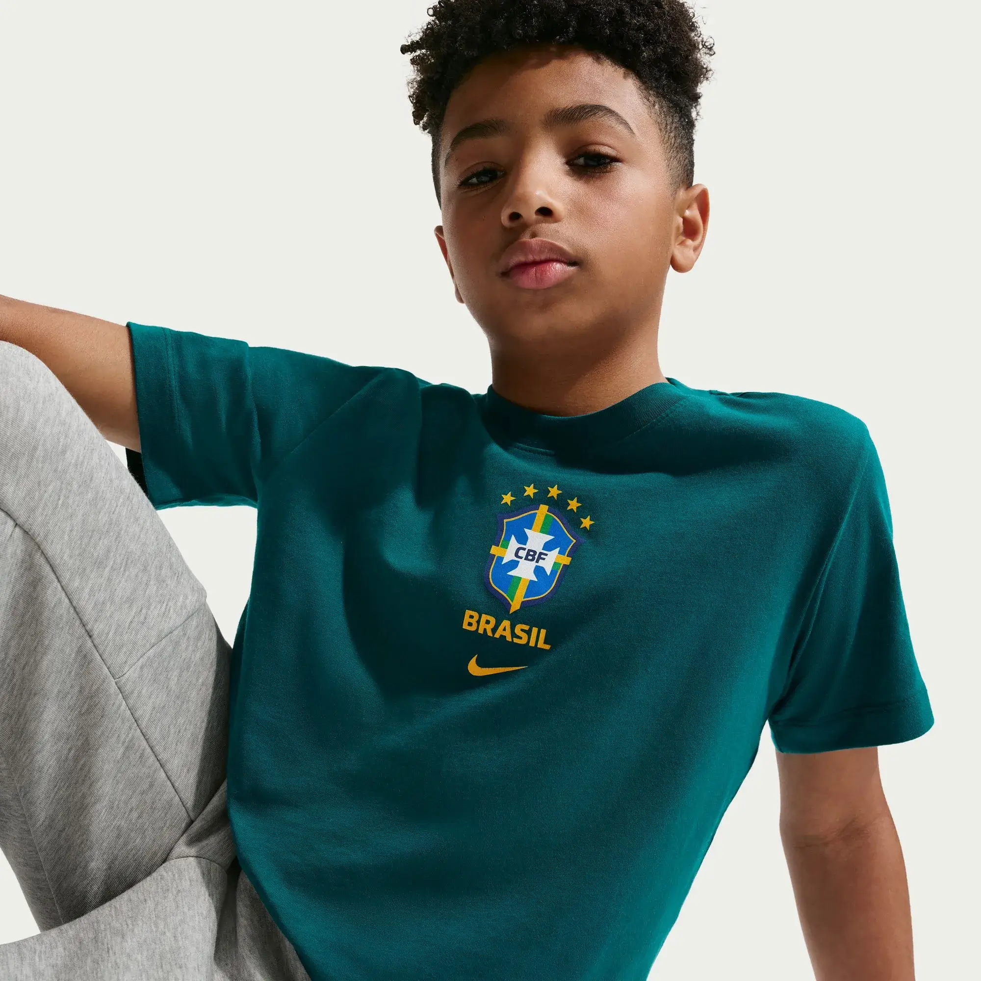 Nike 2026 Brazil Youth Crest Tee - Image 4