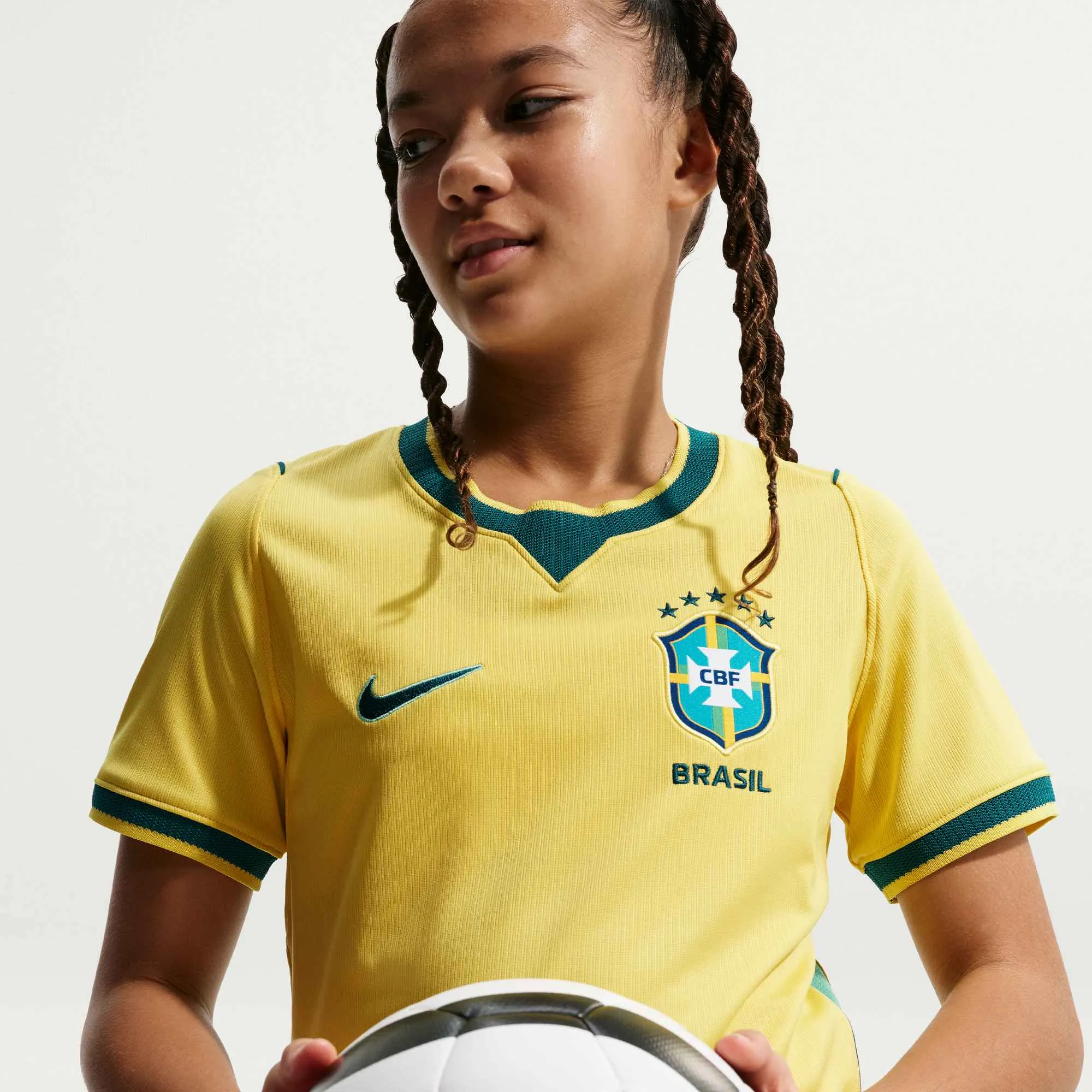 Nike 2026 Brazil Youth Stadium Home Soccer Jersey - Image 6