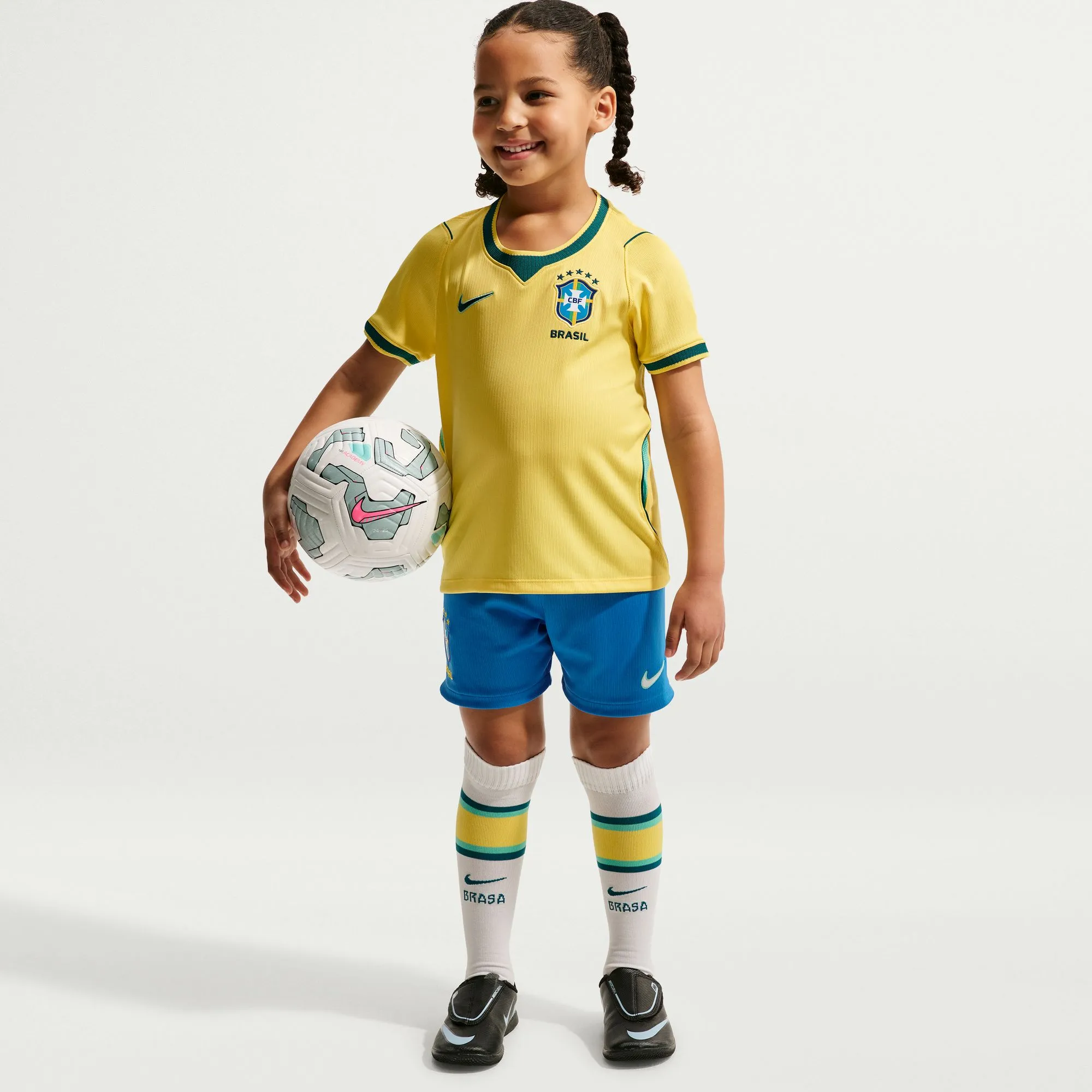 Nike 2026 Brazil Little Kids' Stadium Home Kit - Image 3