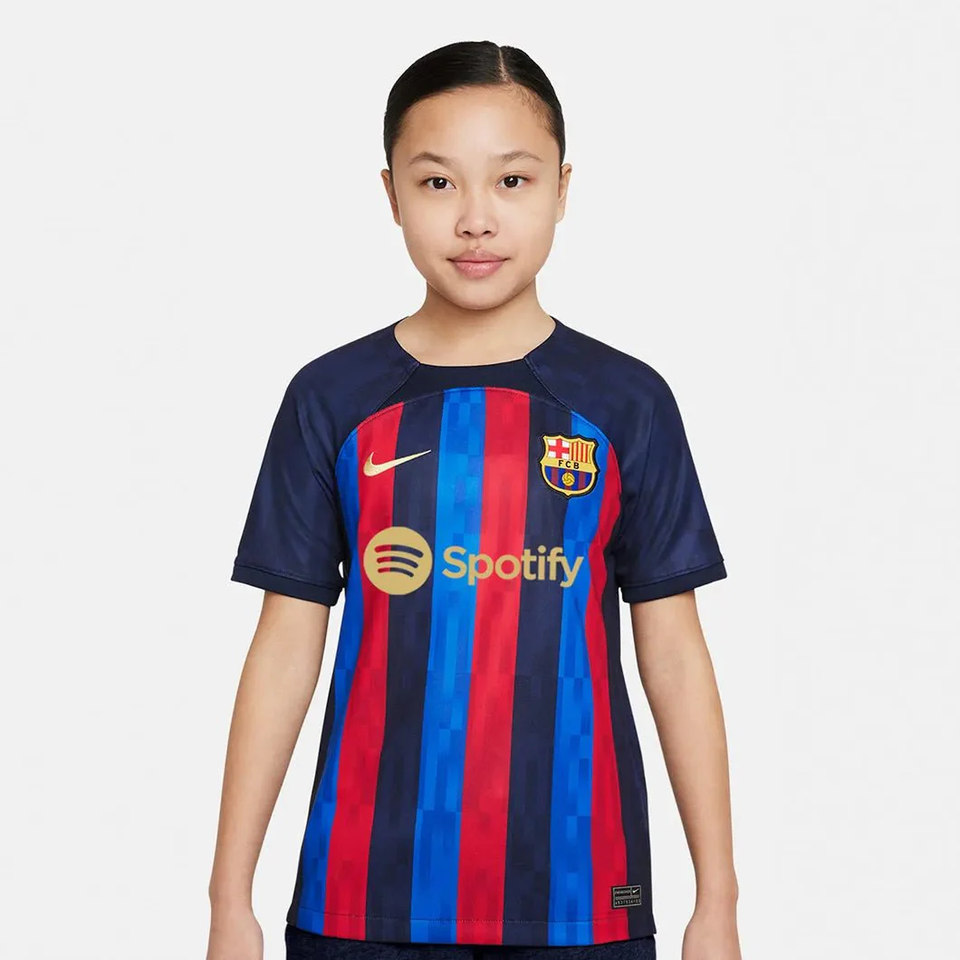 Nike 22-23 FC Barcelona Youth Home Jersey - Obsidian-Sesame