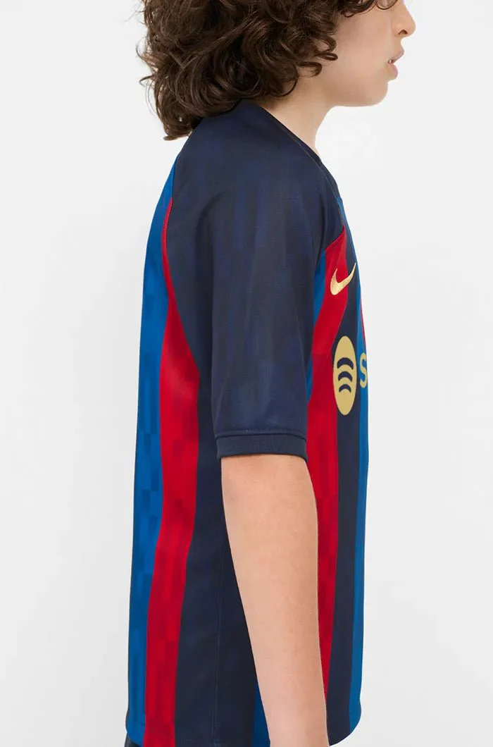 Nike 22-23 FC Barcelona Youth Home Jersey - Obsidian-Sesame - Image 4