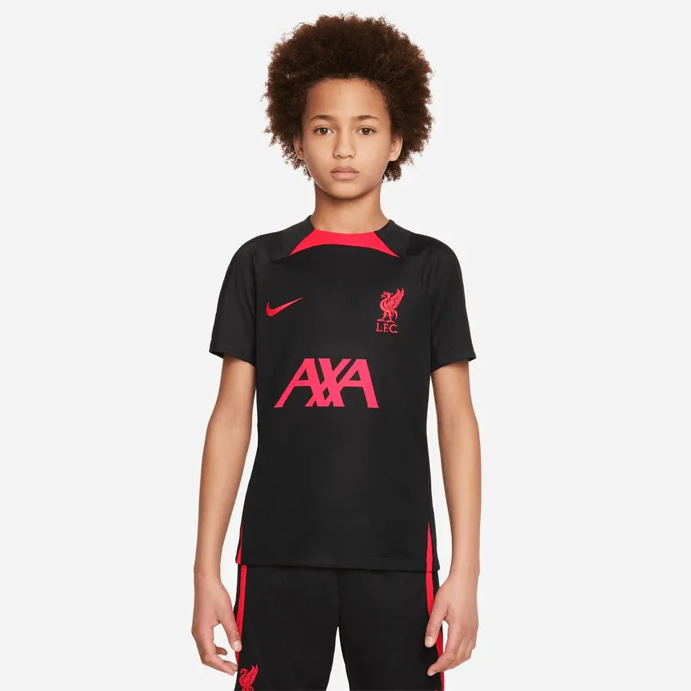 Nike 22-23 Liverpool Youth DF Strike Top - Black-Siren Red