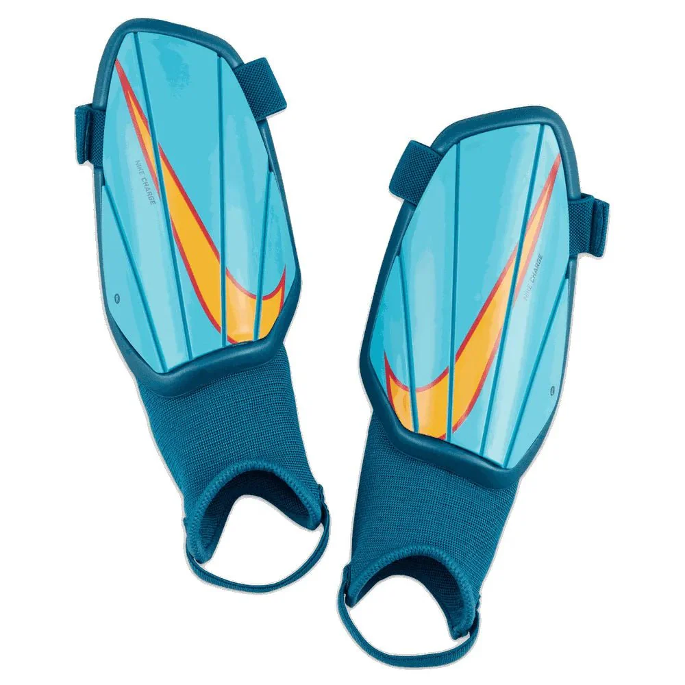 Nike Charge Youth Shin Guards - Chlorine Blue-Laser Orange