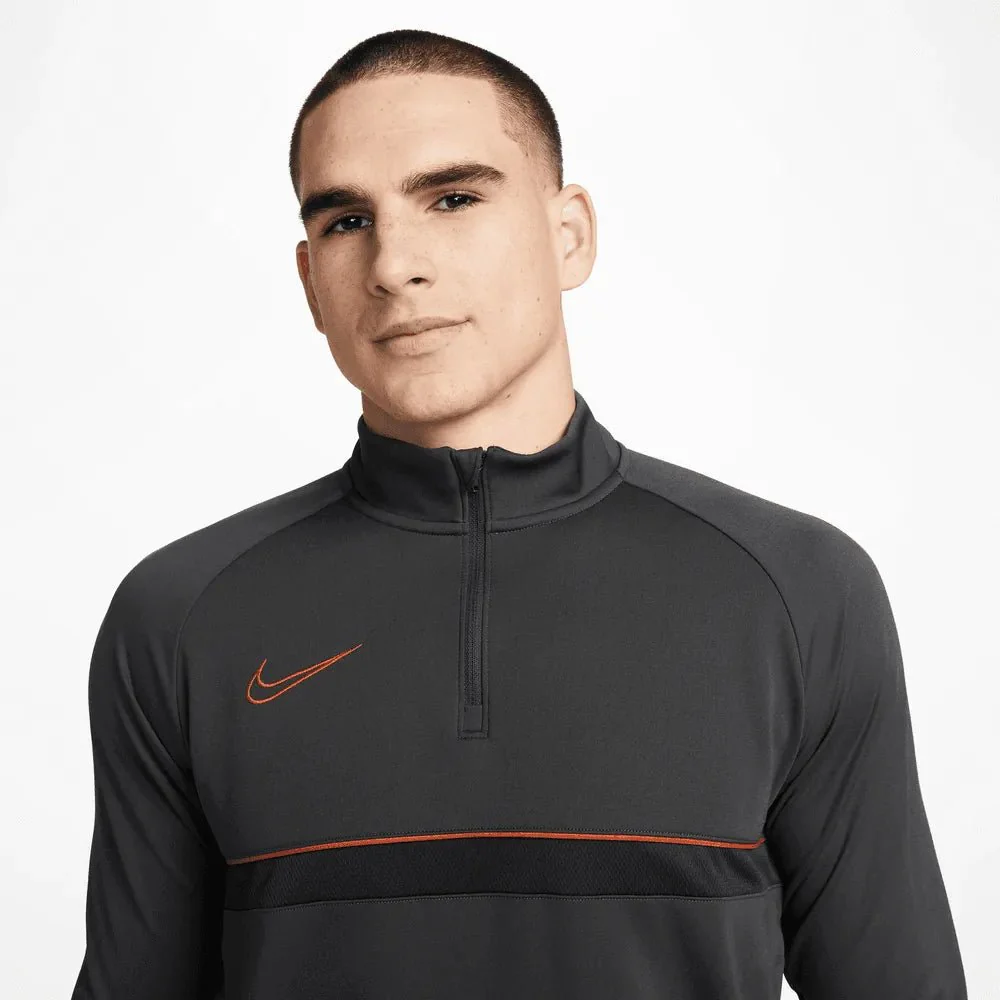 Nike Dri-Fit Academy Drill Top - Dark Smoke Grey-Off Noir-Dark Russet - Image 3