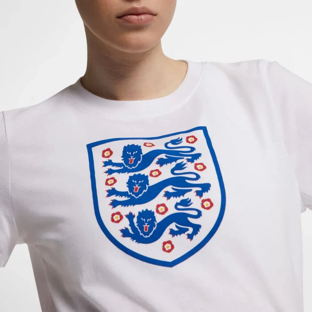 Nike England 2019-20 WOMEN'S Evergreen Crest Tee - White - Image 3