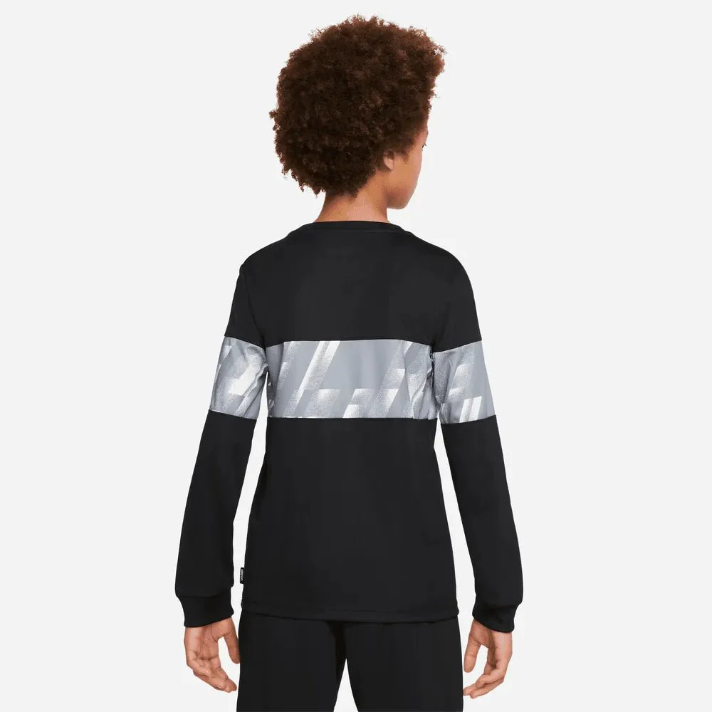 Nike FC 22-23 Youth Libero Top LS - Black-White - Image 2