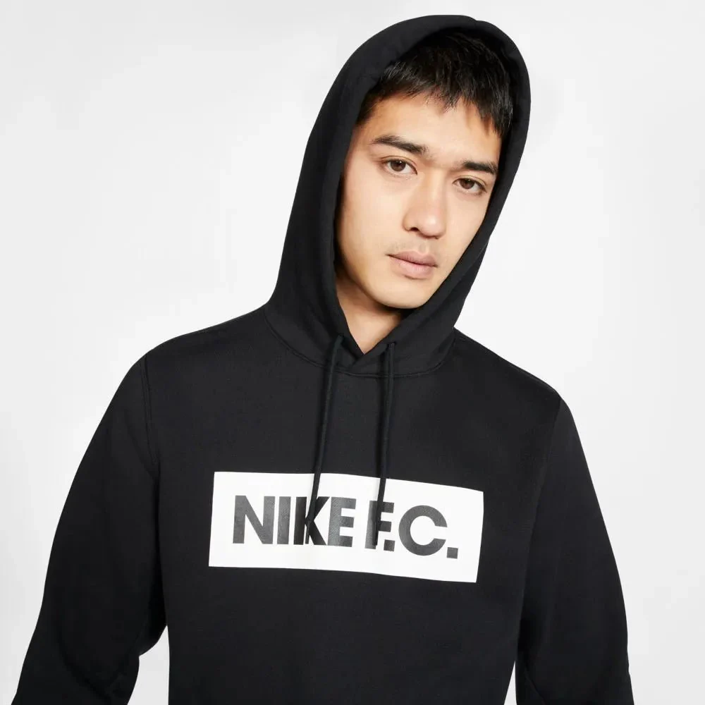 Nike FC Essential Fleece Hoodie - Black-White - Image 2