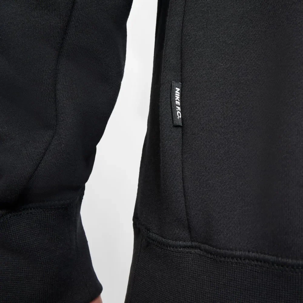 Nike FC Essential Fleece Hoodie - Black-White - Image 4