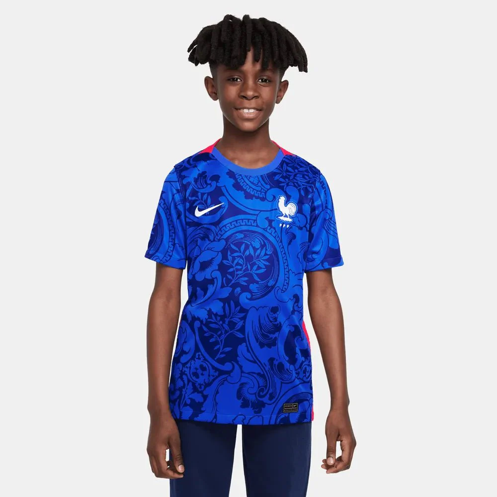 Nike France Home EC22 Youth Jersey Cobalt-Red-White - Image 3