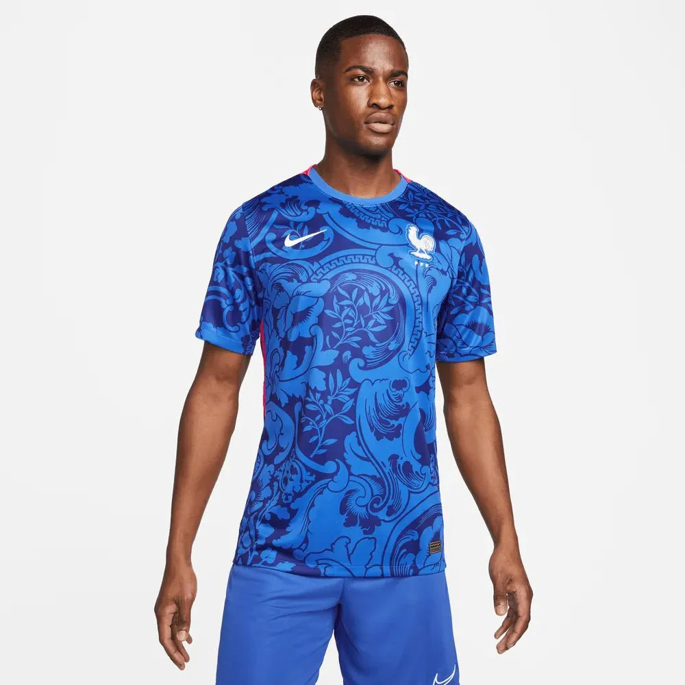 Nike France Women's EC22 (Men's Cut) Home Jersey - Hyper Cobalt-Siren Red