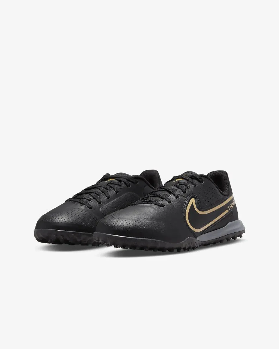 Nike Junior Legend 9 Academy Turf - Black-Dark Grey-Gold - Image 3